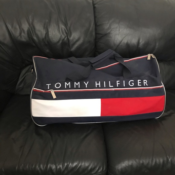 VTG Vintage 1990s Tommy Hilfiger Navy Duffle Bag - Picture 5 of 8